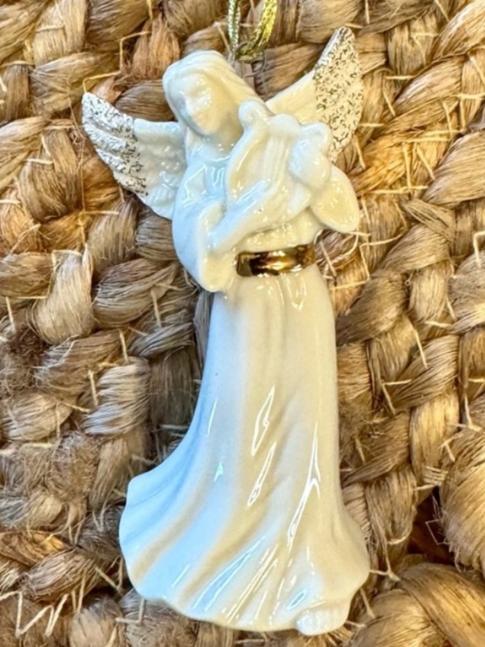 Mikasa Angel Porcelain Ornament Musical Harp Holiday Elegance Religious 2.5”